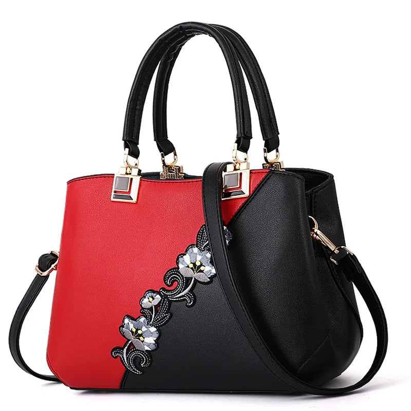 Embroidered Leather Handbags Bags for fashion ladies