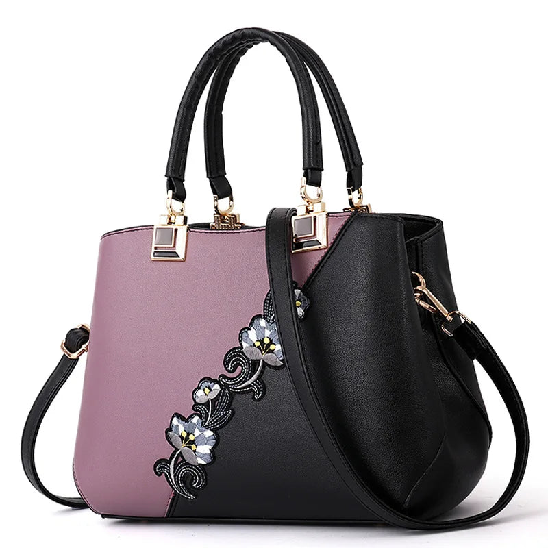 Embroidered Leather Handbags Bags for fashion ladies