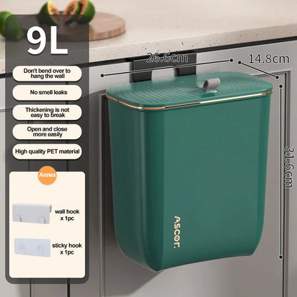 Hanging Kitchen Waste Bin with Lid