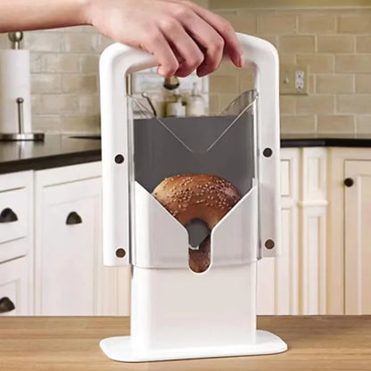 Stainless Steel Bagel Slicer with Safety Handle