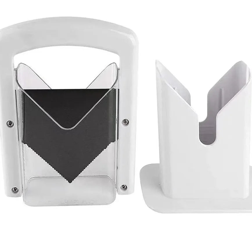Stainless Steel Bagel Slicer with Safety Handle