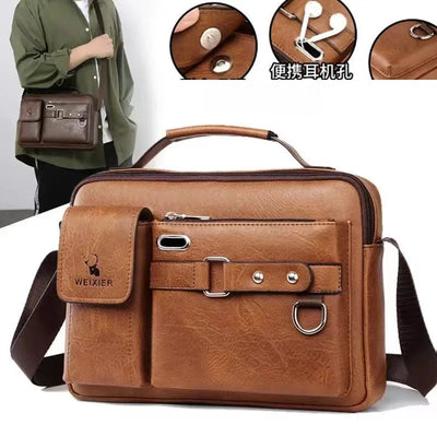 Shoulder Bag Men Crossbody Bags PU Leather Handbag