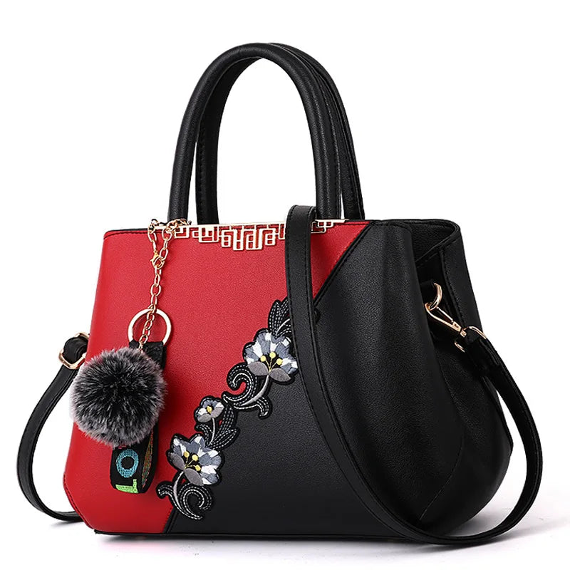 Embroidered Leather Handbags Bags for fashion ladies