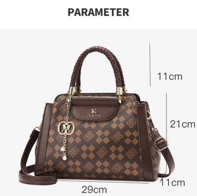 Fashionable retro square printed women's handbag, high quality cross-body bag