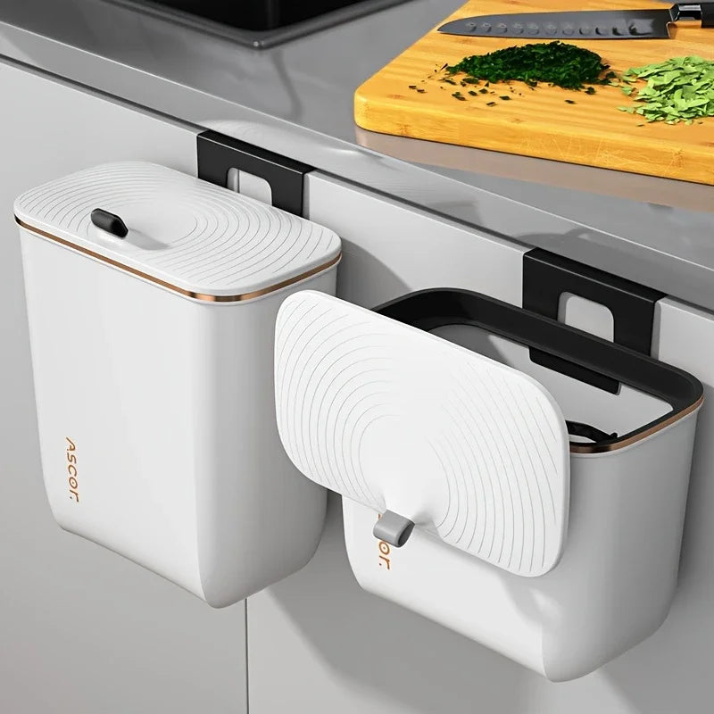 Hanging Kitchen Waste Bin with Lid