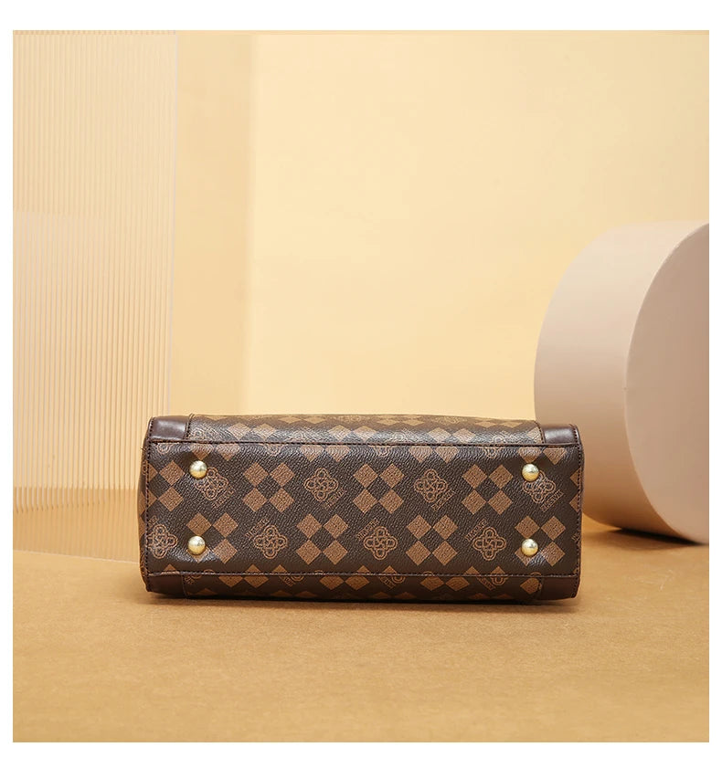 Fashionable retro square printed women's handbag, high quality cross-body bag