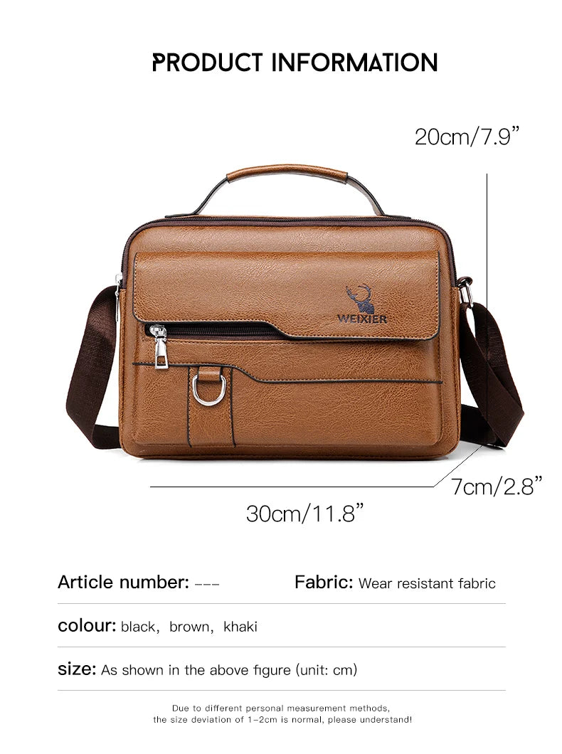 Leather Bag, Men's Handbag Vintage Messenger