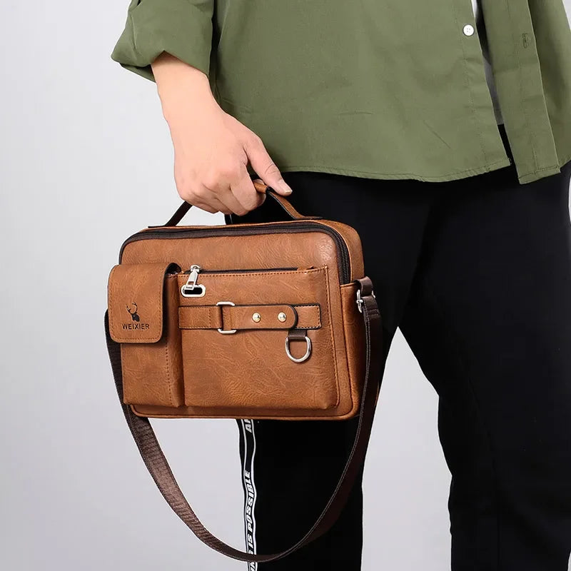 Shoulder Bag Men Crossbody Bags PU Leather Handbag