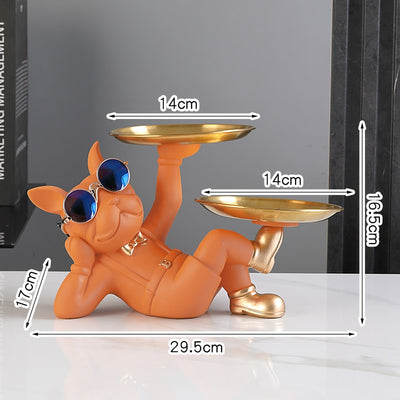 Dog Metal Tray Dog Statues and Sculptures Room Decor