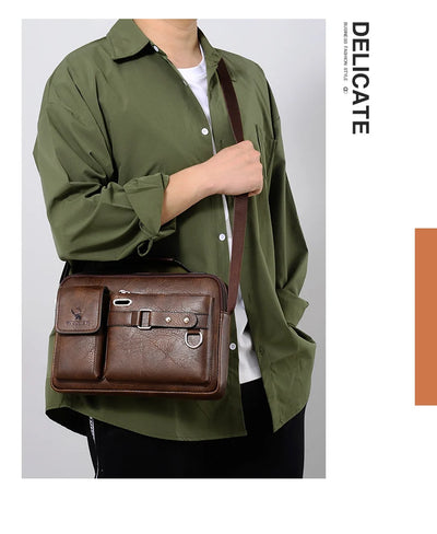 Shoulder Bag Men Crossbody Bags PU Leather Handbag