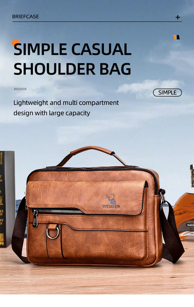 Leather Bag, Men's Handbag Vintage Messenger