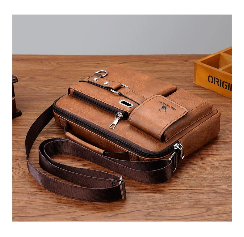 Shoulder Bag Men Crossbody Bags PU Leather Handbag