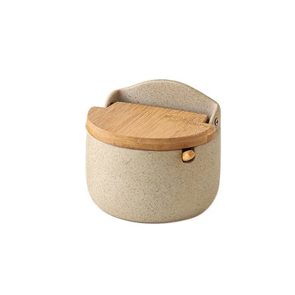 Ceramic Seasoning Jar with Bamboo Lid