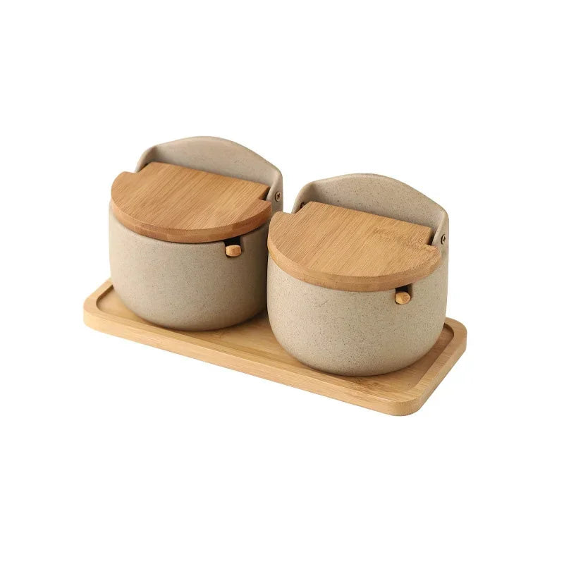 Ceramic Seasoning Jar with Bamboo Lid
