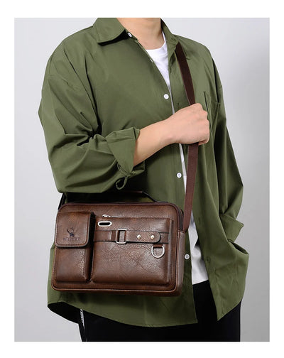 Shoulder Bag Men Crossbody Bags PU Leather Handbag