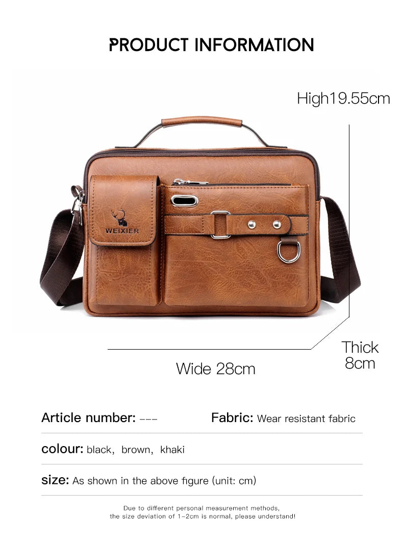 Shoulder Bag Men Crossbody Bags PU Leather Handbag