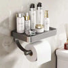 Aluminum Wall Mounted Toilet Paper Roll Holder with decorstorage shelf