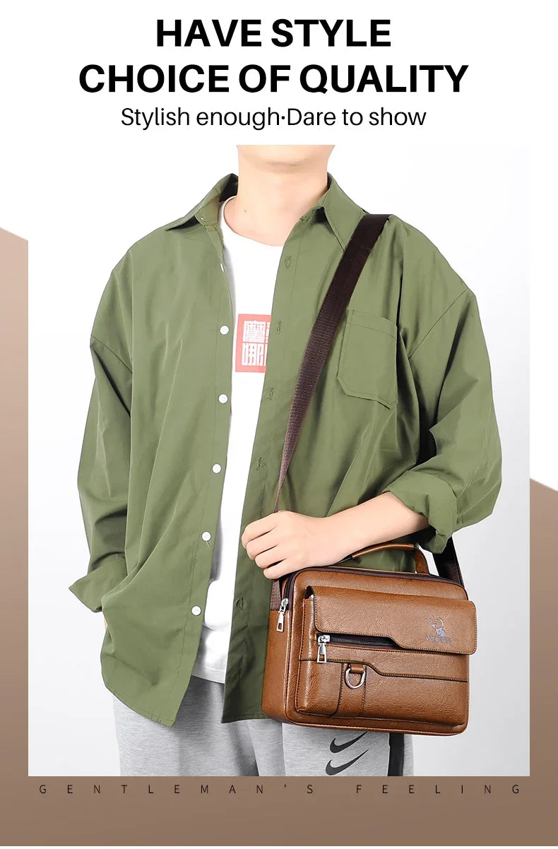 Leather Bag, Men's Handbag Vintage Messenger