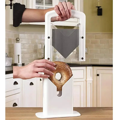 Stainless Steel Bagel Slicer with Safety Handle